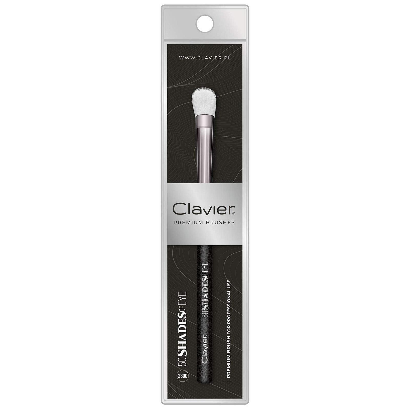 Кисть Clavier 50 shades of eye 239C для точных работ на глазах и линии ресниц, для нанесения теней, длина 163 мм, головка кисти 20 мм, деревянная ручка 99 мм, металлическая крышка 40 мм, фото №3