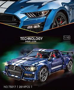 Technik Car for Forde Mustang Shelby GT500 1:10 Набор модели автомобиля 2814 деталей Блоки MOC Подвижный комплект Совместим с Ford Mustang synthetic.ua - Фото 1
