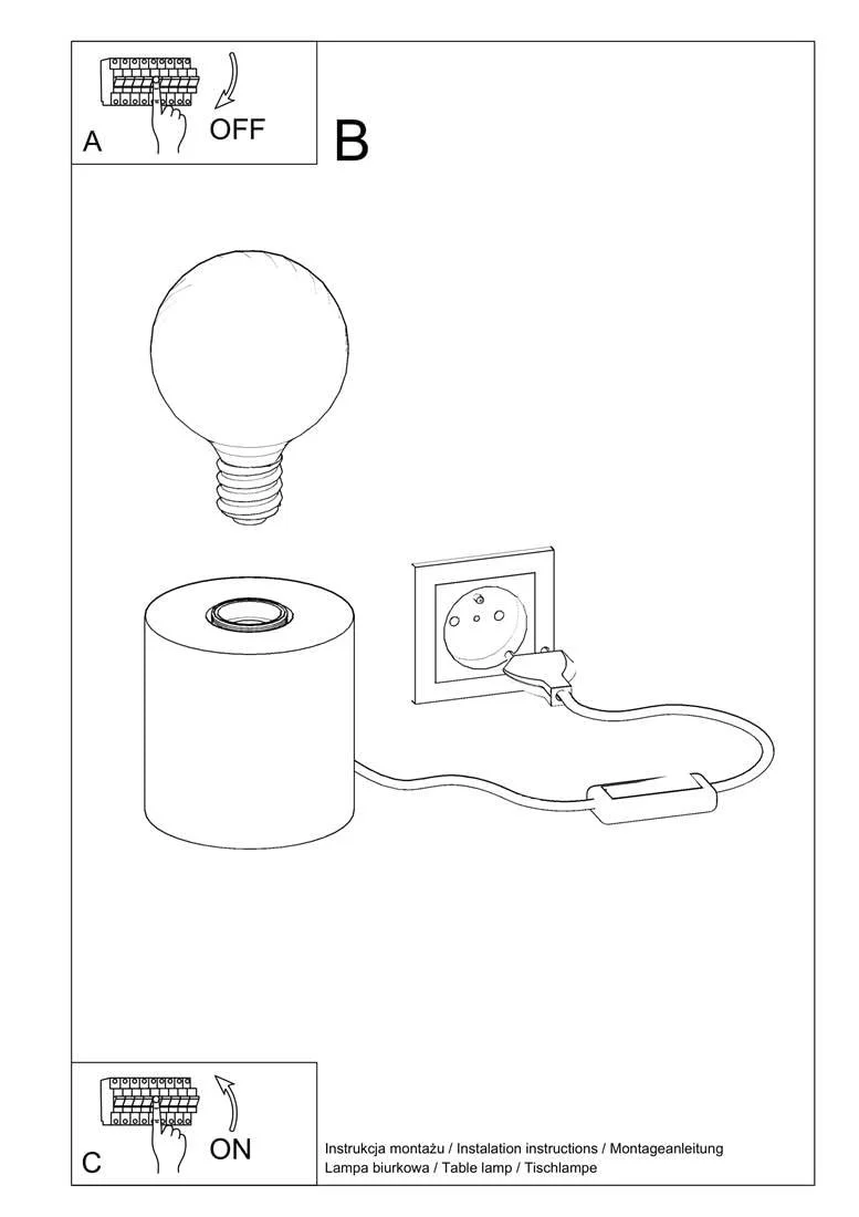 Настільна лампа Sollux Salgado Concrete 10 x 10 x 10 см E27, фото №5