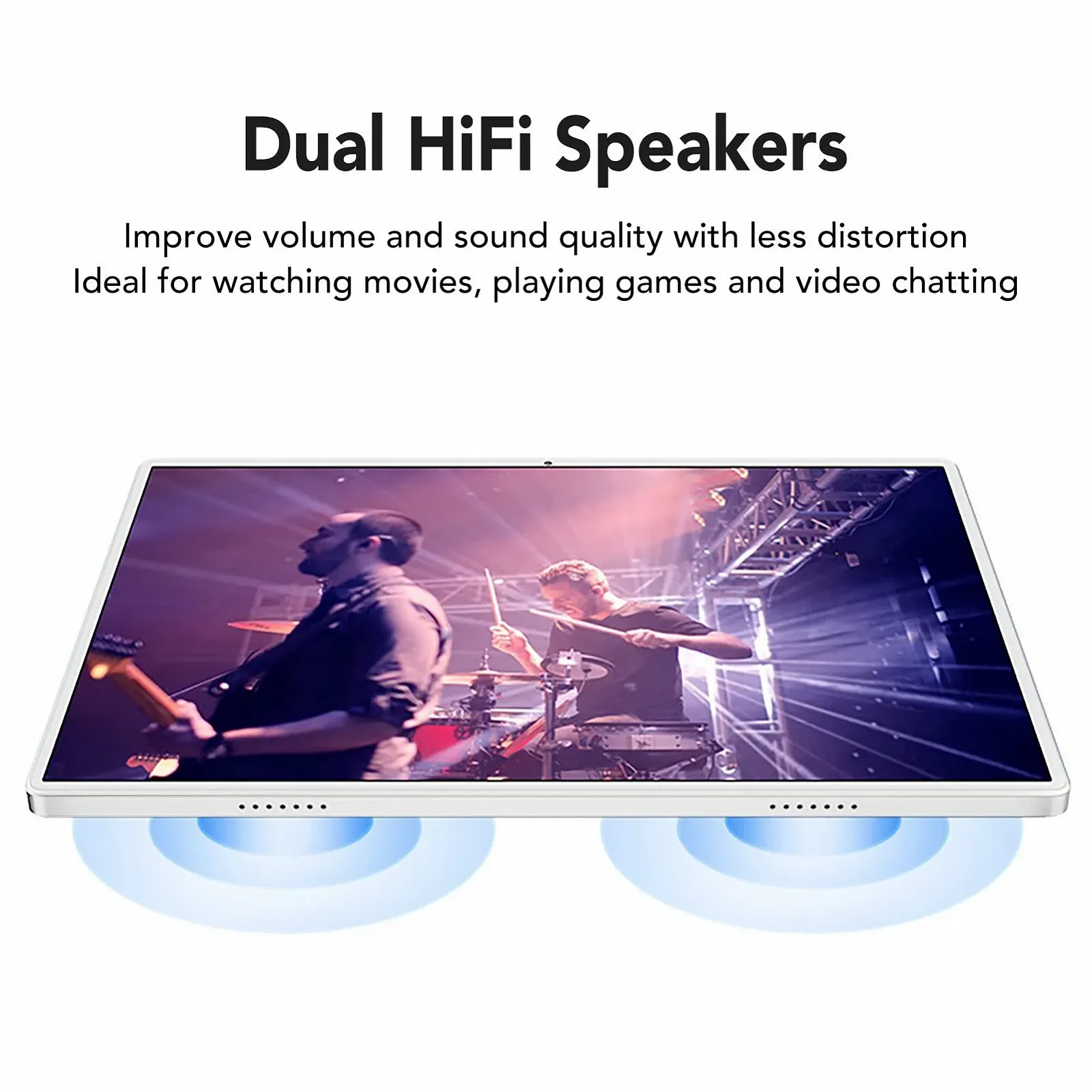 Планшет 10.1 дюйма Android 11 4G LTE Octa Core 8 ГБ RAM 128 ГБ ROM 2.4G 5G Wifi 1920X1200 8800 мАч Белый, фото №2