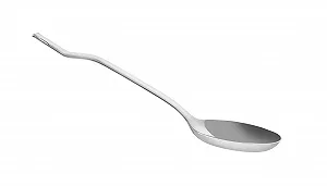 Ложка для соуса HENDI для пиццы, плоское основание, изогнутая ручка, с подвесным ушком, половник, ложка для соуса, половник, емкость: 50 мл, 280 x 65 x (В) 90 мм, нержавеющая сталь synthetic.ua - Фото 1