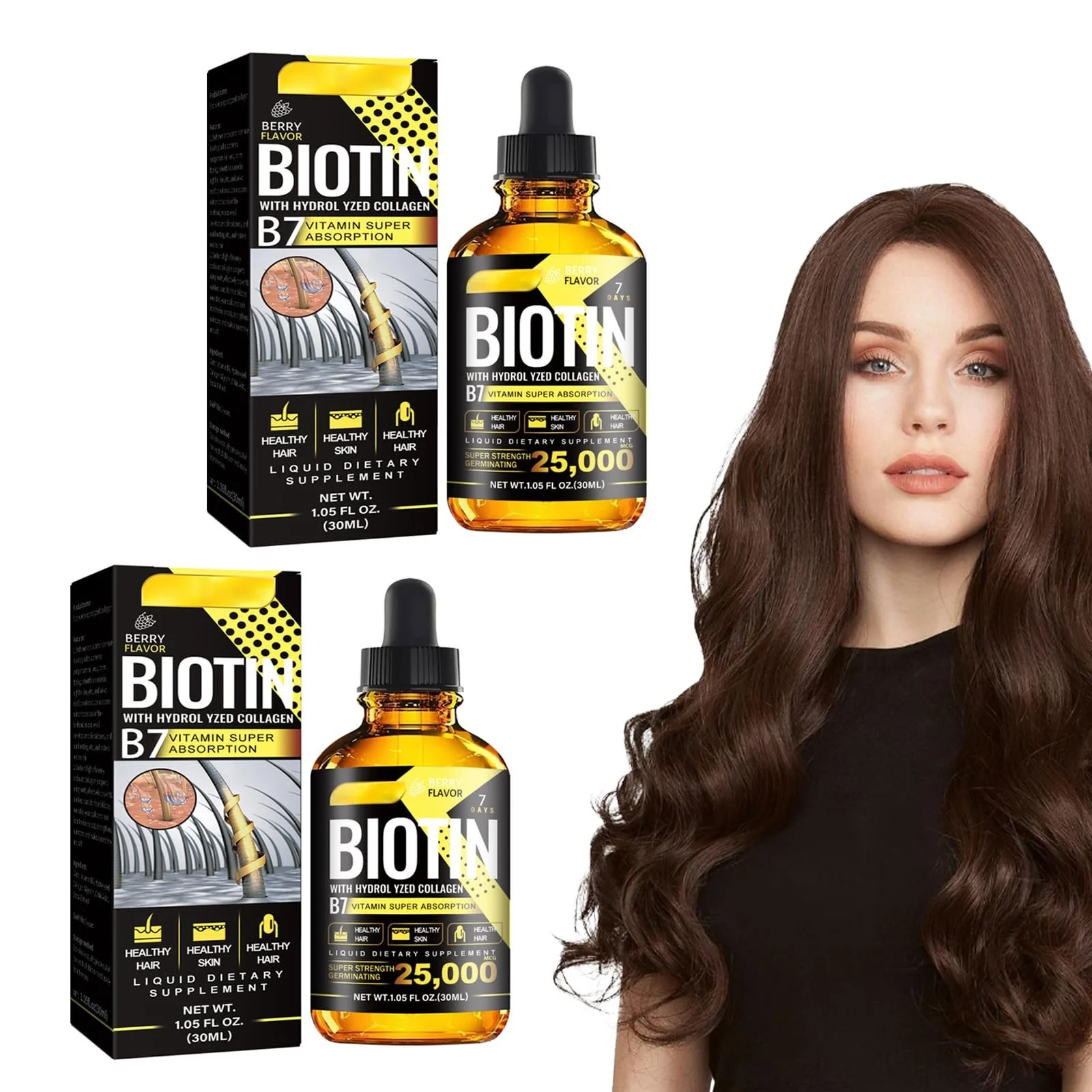 Сироватка для волосся з гідролізованим колагеном, 2 шт проти випадіння волосся, фото №1