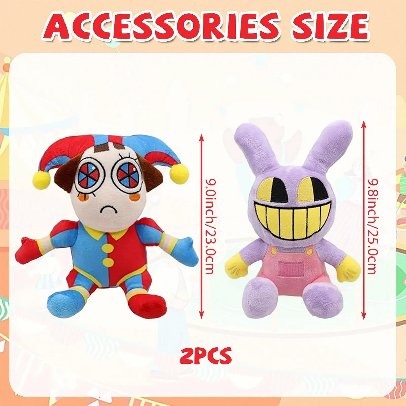 Іграшка Ficlwigkis The Digital Circus Plush Pomni Jax Plush (2 Штуки), фото №2 Іграшка Ficlwigkis The Digital Circus Plush Pomni Jax Plush (2 Штуки), фото №2