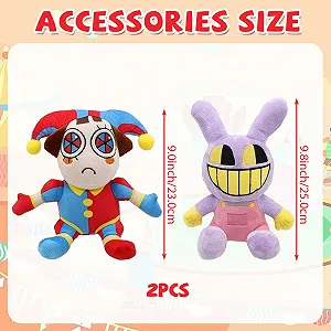 Игрушка Ficlwigkis The Digital Circus Plush Pomni Jax Plush (2 Штуки) synthetic.ua - Фото 1