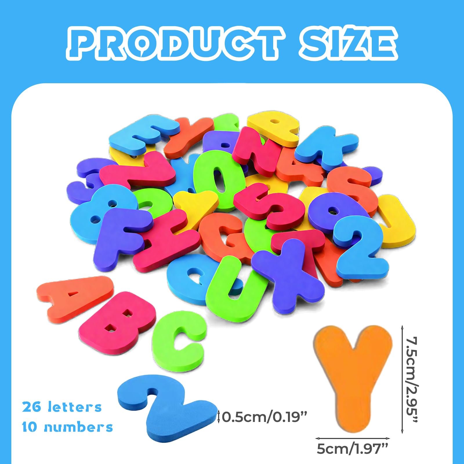 Буквы и Цифры для ванны 36 штук, обучающие, фото №2