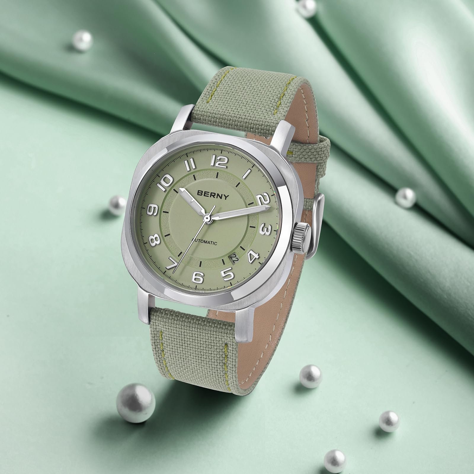 Механические часы BERNY Женские автоматические наручные часы Водонепроницаемые Роскошные часы Аналоговые Кварцевые часы из нержавеющей стали Sunray Dial, фото №8 Механические часы BERNY Женские автоматические наручные часы Водонепроницаемые Роскошные часы Аналоговые Кварцевые часы из нержавеющей стали Sunray Dial, фото №8