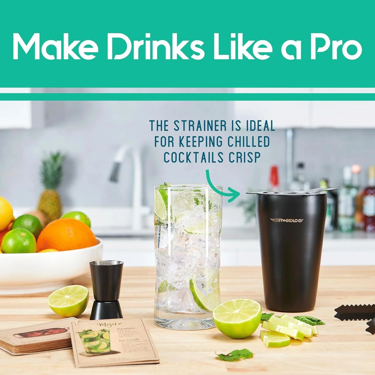 Набор для коктейлей 8 предметов Шейкер из нержавеющей стали, мерный стакан, стрейнер, ложка для смешивания, щипцы, открывашка для бутылок, деревянная подставка, фото №3 Набор для коктейлей 8 предметов Шейкер из нержавеющей стали, мерный стакан, стрейнер, ложка для смешивания, щипцы, открывашка для бутылок, деревянная подставка, фото №3