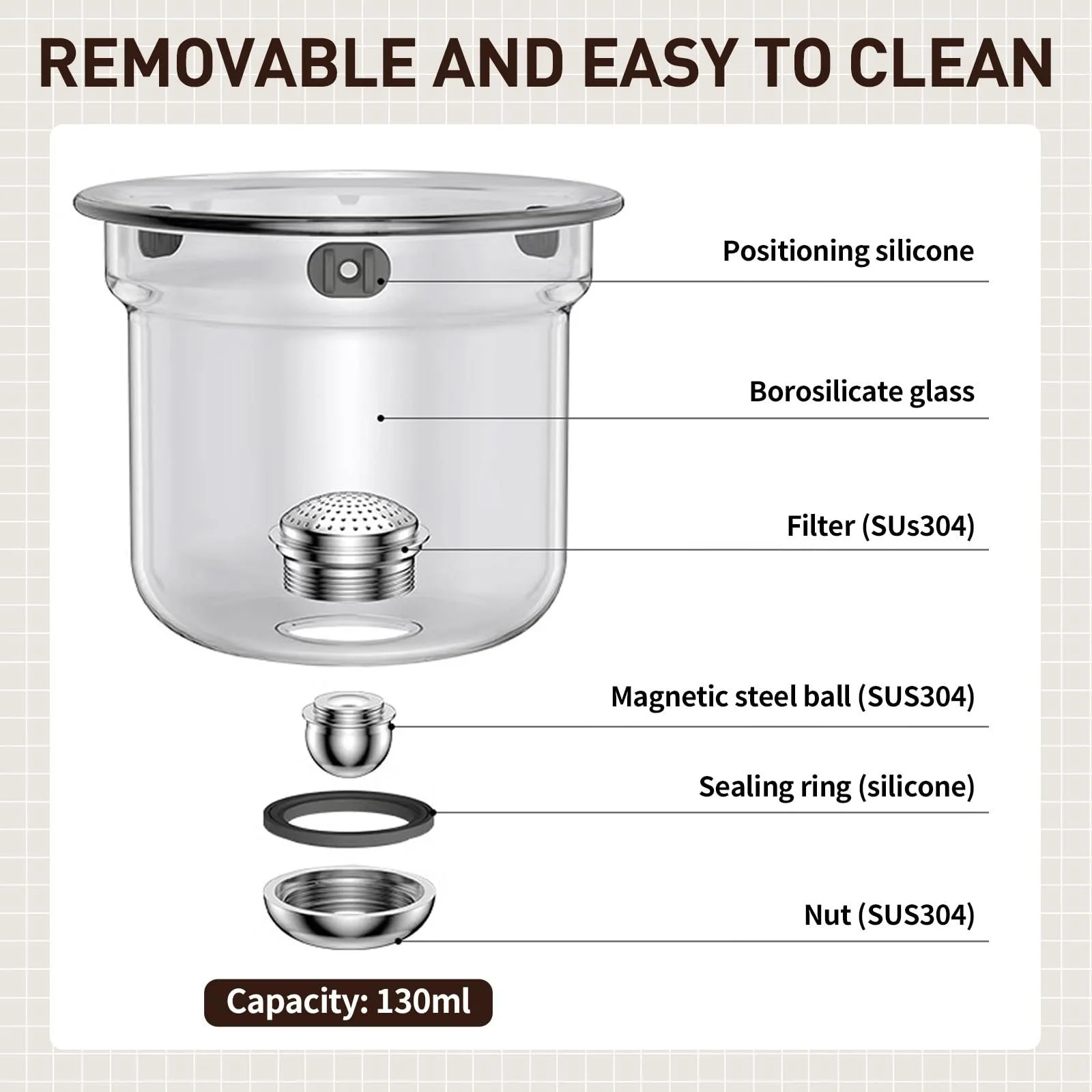 Чайник-заварник Magische Teekanne Mini-Reise скляний для відокремлення чаю від води, фото №5