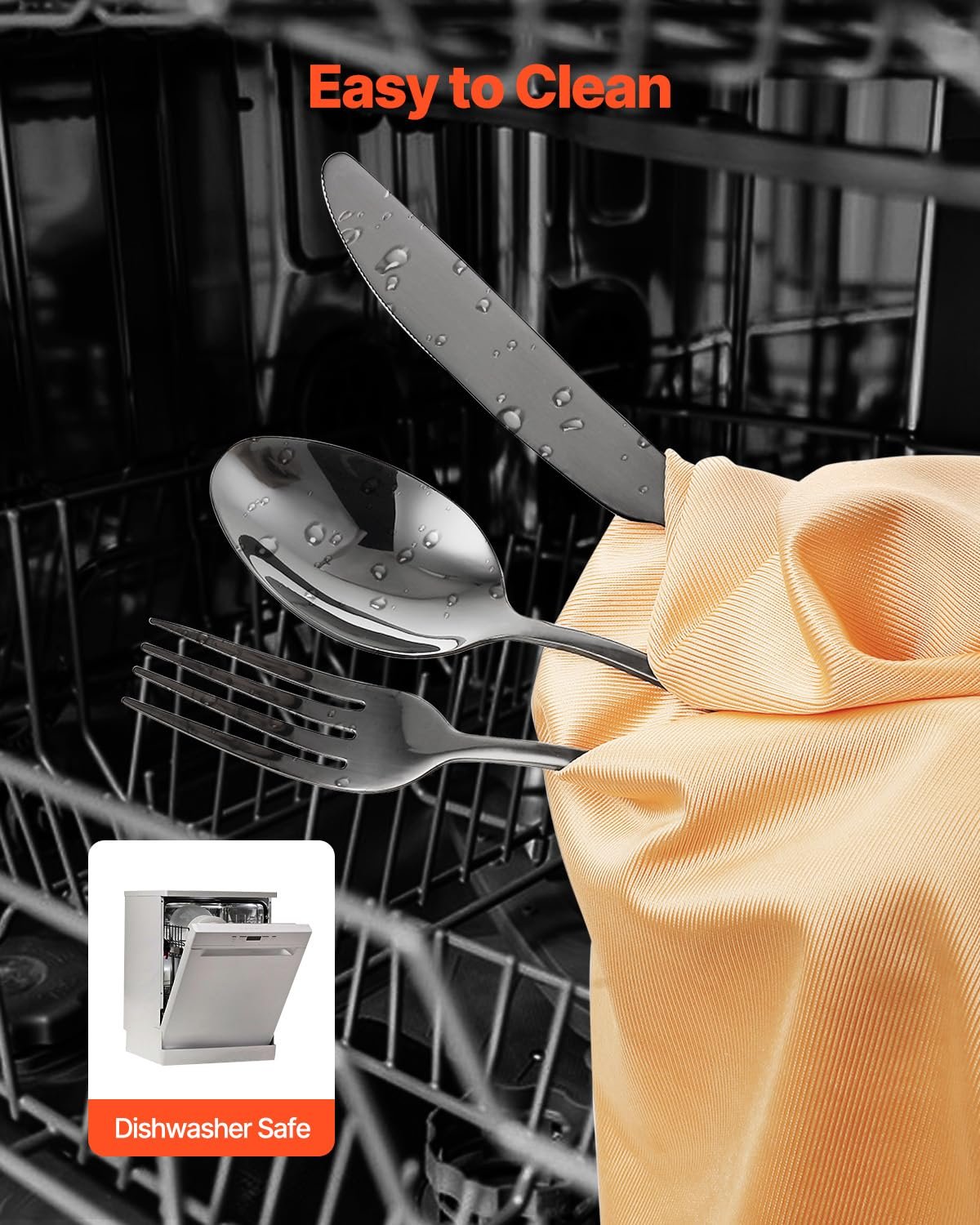 Набор столовых приборов VEVOR на 6 персон, 30 предметов, из пищевой нержавеющей стали, фото №5 Набор столовых приборов VEVOR на 6 персон, 30 предметов, из пищевой нержавеющей стали, фото №5