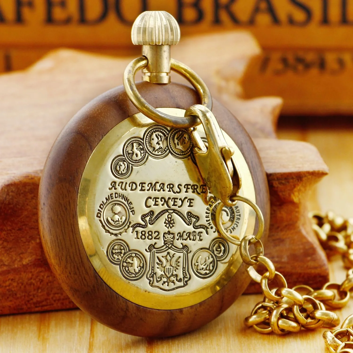 Карманные часы Tiong деревянные с цепочкой 37 см, ручная работа, римский цифровой циферблат, кварцевые, деревянные для мужчин и женщин, фото №4 Карманные часы Tiong деревянные с цепочкой 37 см, ручная работа, римский цифровой циферблат, кварцевые, деревянные для мужчин и женщин, фото №4