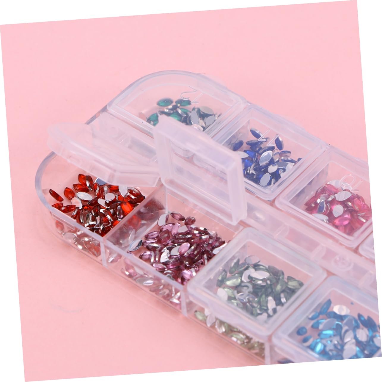 Стрази для нігтів FOMIYES Різнокольорові, з плоскою задньою частиною, фото №7