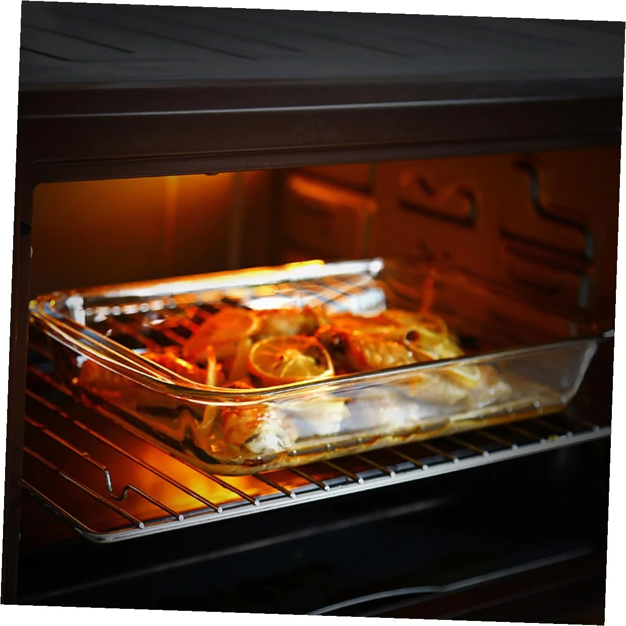 Форма для запекания TOYANDONA стеклянная прямоугольная термостойкая с двойными ручками, фото №7