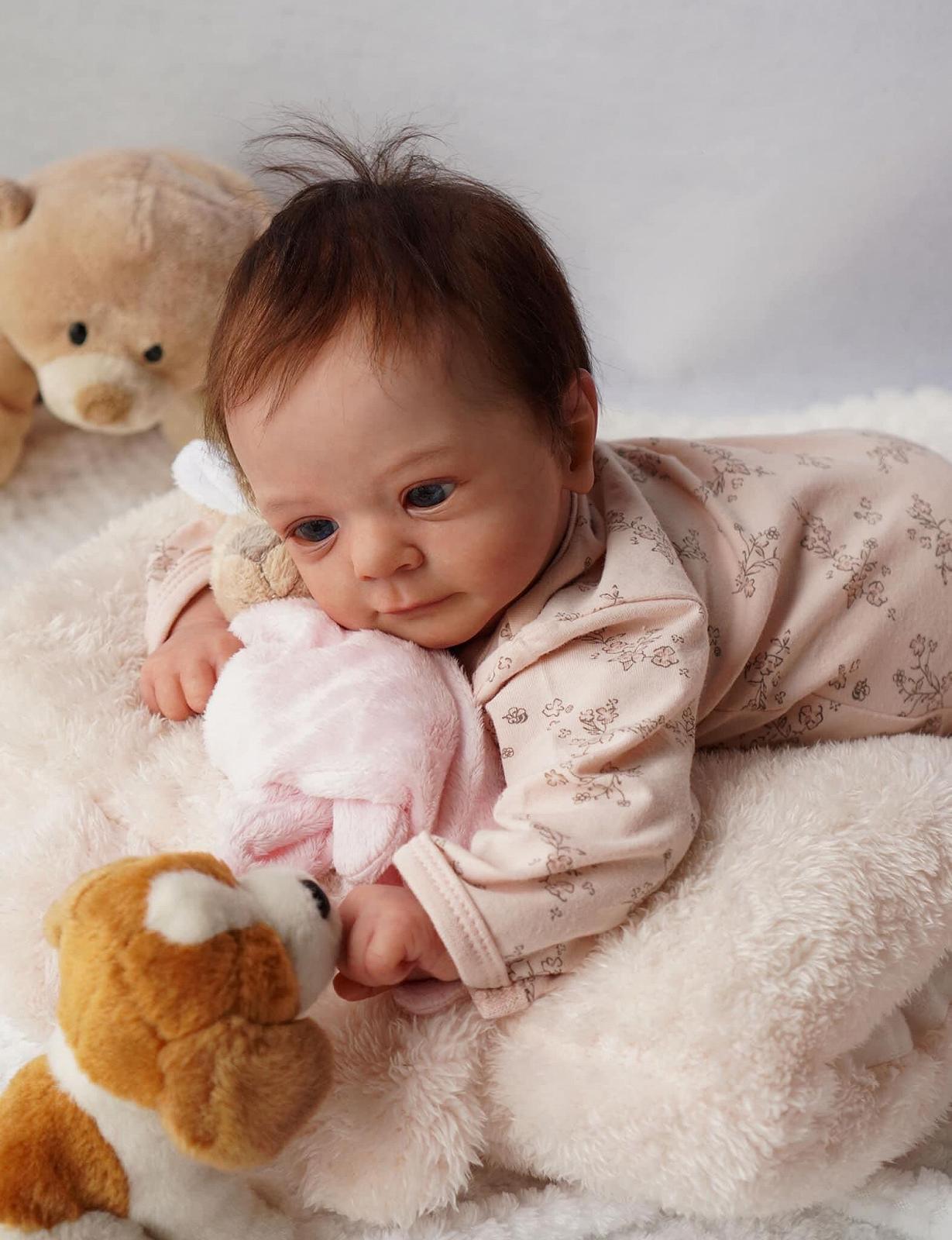 Кукла Reborn Anano Мальчик Открытые Глаза Реалистичные Куклы Синие Вены 19 Дюймов Силиконовая Кукла с Красными Сыпями Мягкое Тело Девочка с Волосами, фото №7