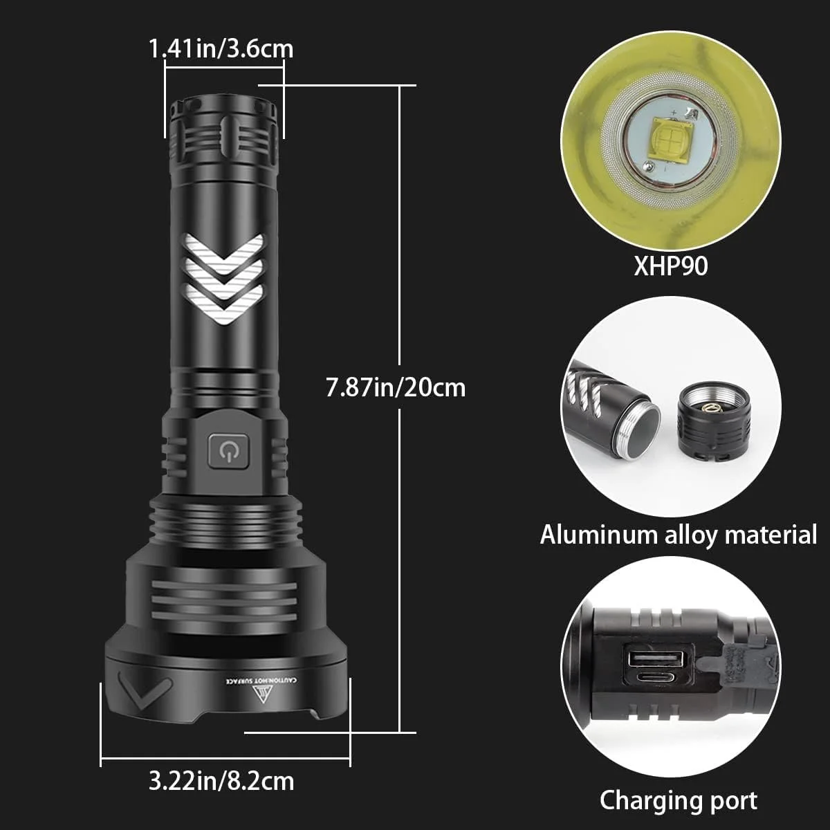 Ліхтар LED WholeFire XHP90 Надзвичайно яскравий 100 000 люмен, фото №7