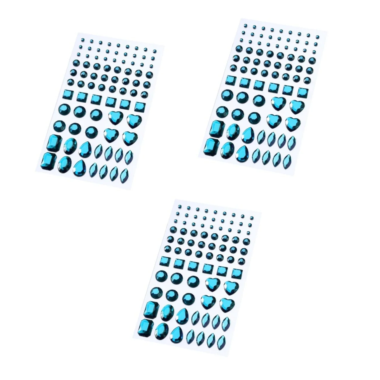 Наклейки акриловые кристаллы Lurrose 3 шт разные формы небесно-голубой, фото №1