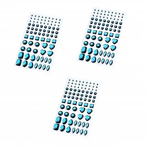 Наклейки акриловые кристаллы Lurrose 3 шт разные формы небесно-голубой - Фото 1