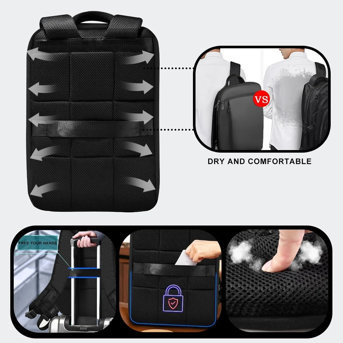 Рюкзак для ноутбука ZINZ DB01K02 15-16 дюймів Slim Expandable, фото №4 Рюкзак для ноутбука ZINZ DB01K02 15-16 дюймів Slim Expandable, фото №4