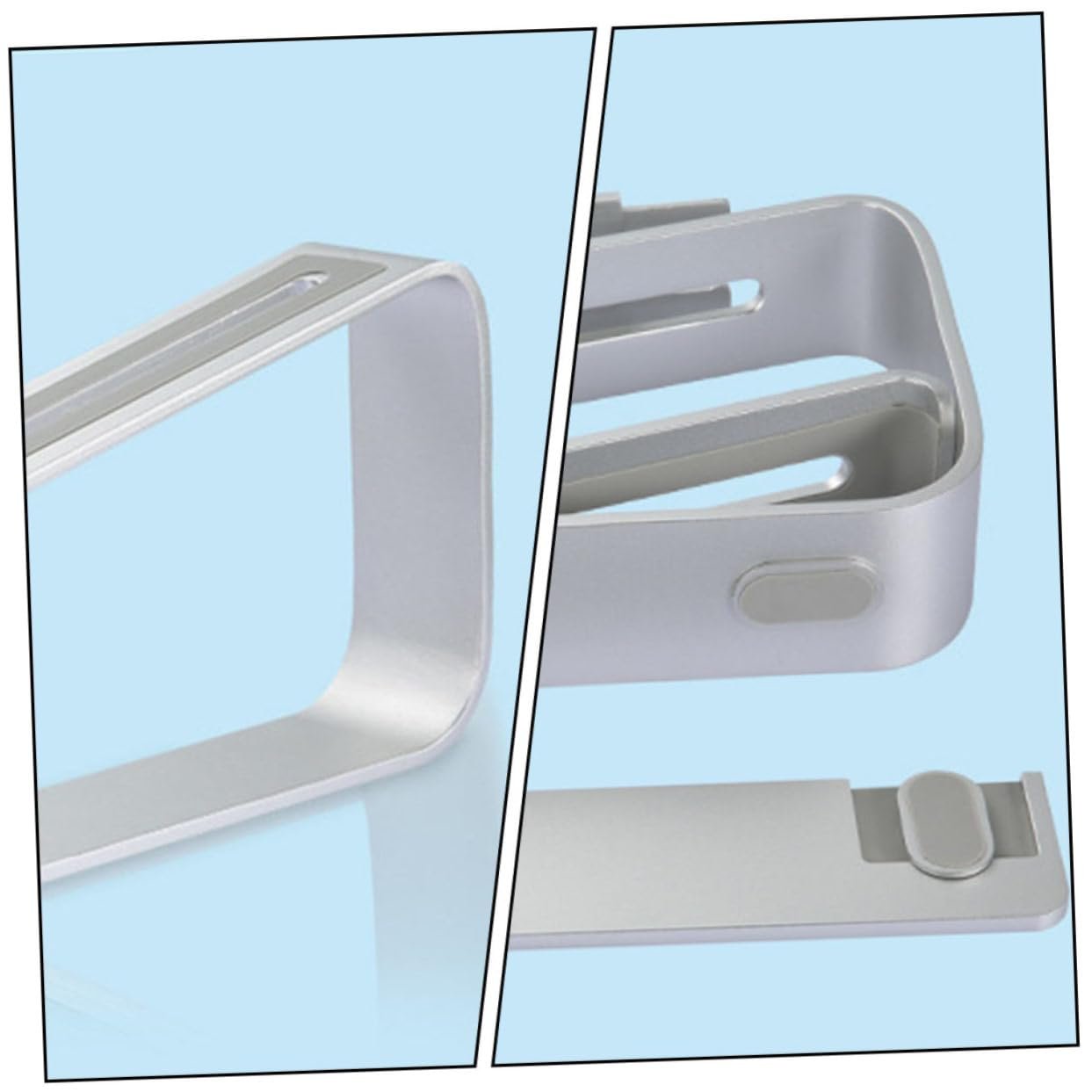 Підставка для ноутбука Vaguelly Aluminium, регульована по висоті, знімна, стабільна, протиковзка, ергономічна, компактна, легка, портативна, фото №7