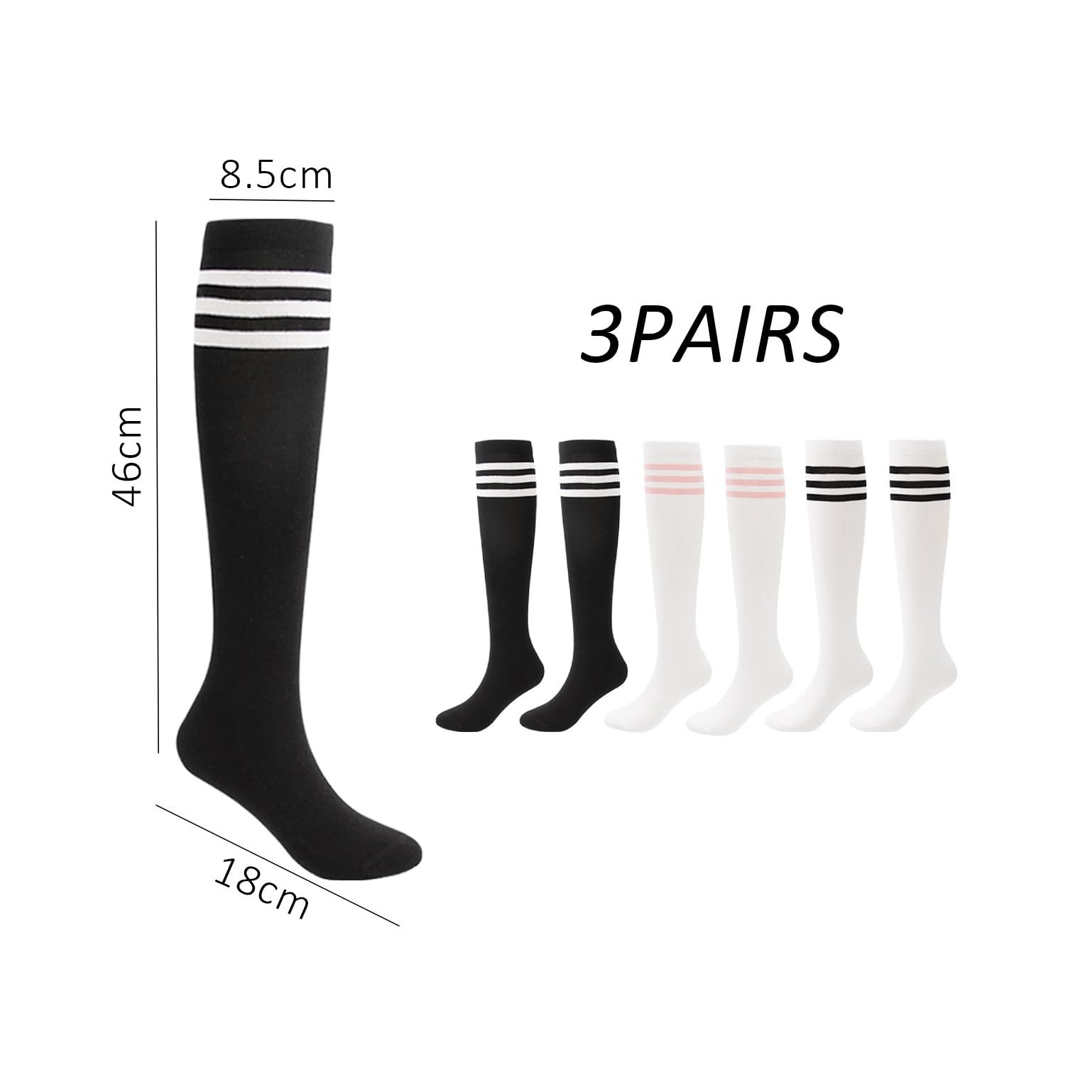 Шкарпетки Гольфи в смужку для черлідінгу (3 пари), фото №2