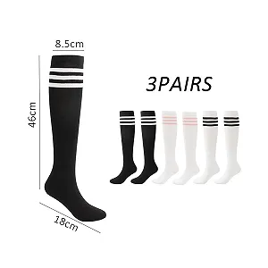 Шкарпетки Гольфи в смужку для черлідінгу (3 пари) synthetic.ua - Фото 1