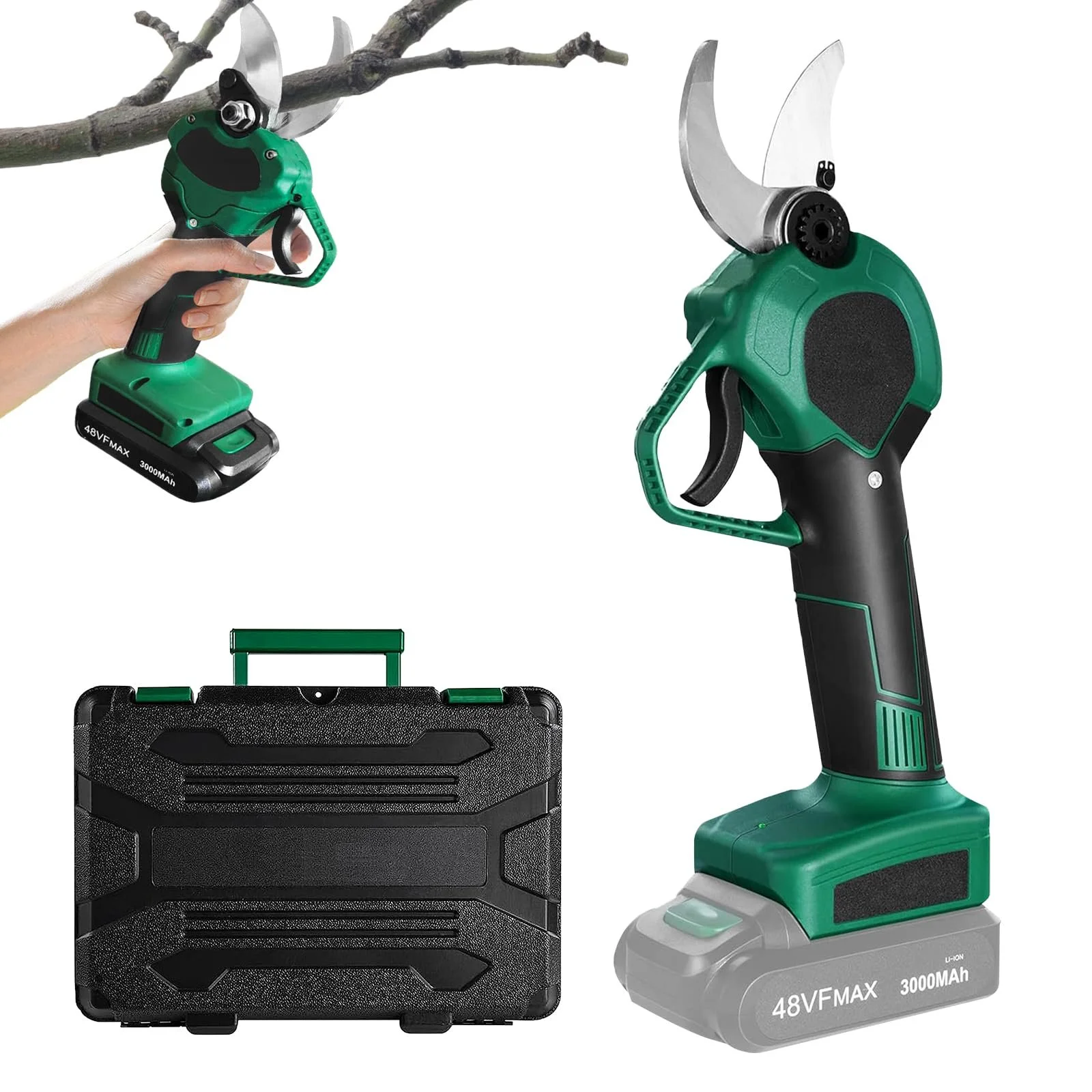 Секатор UISEBRT електричний 48 V 3000 mAh, діаметр різу 30 мм, фото №1