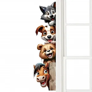 Наклейки на стіну Собаки самоклеючі 60 x 17 см - Фото 1