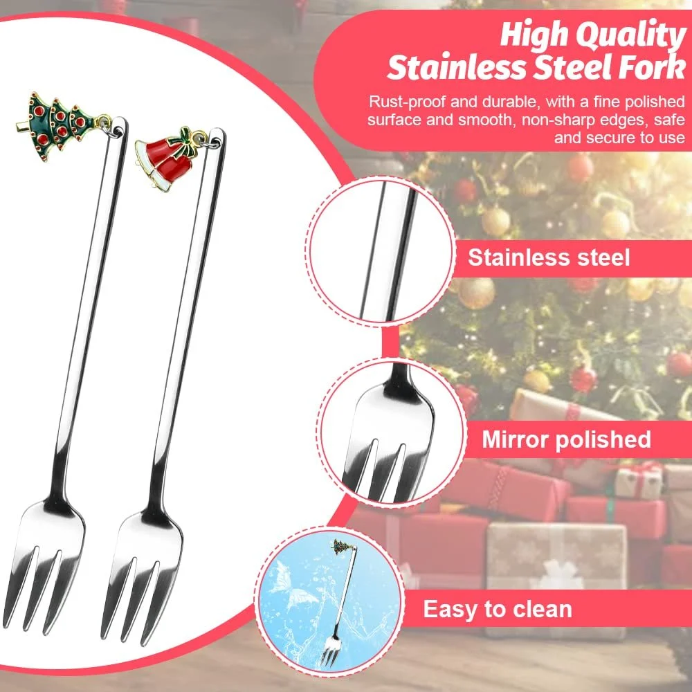 Набір з 6 десертних виделок з нержавіючої сталі, фото №3