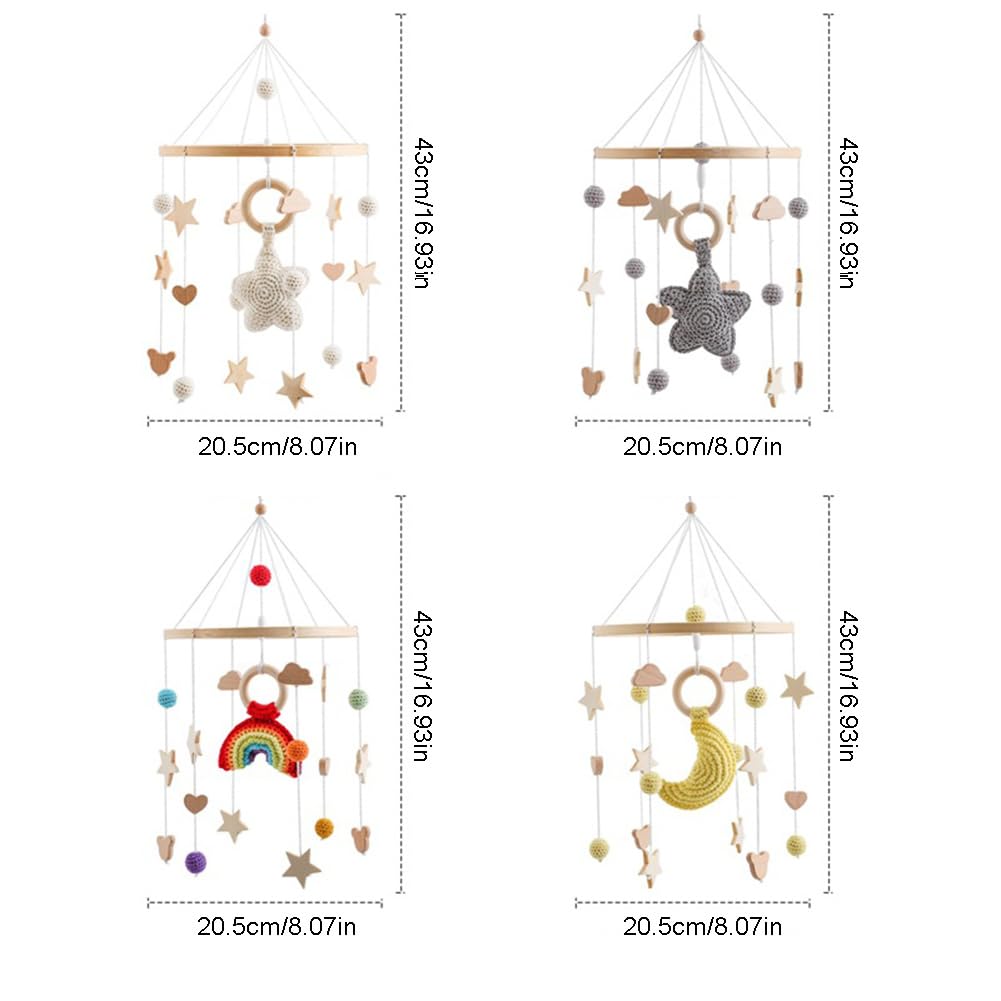 Мобиль Baby Wind Chime Bed Bell с фетровыми шарами для кроватки для мальчиков и девочек, фото №2