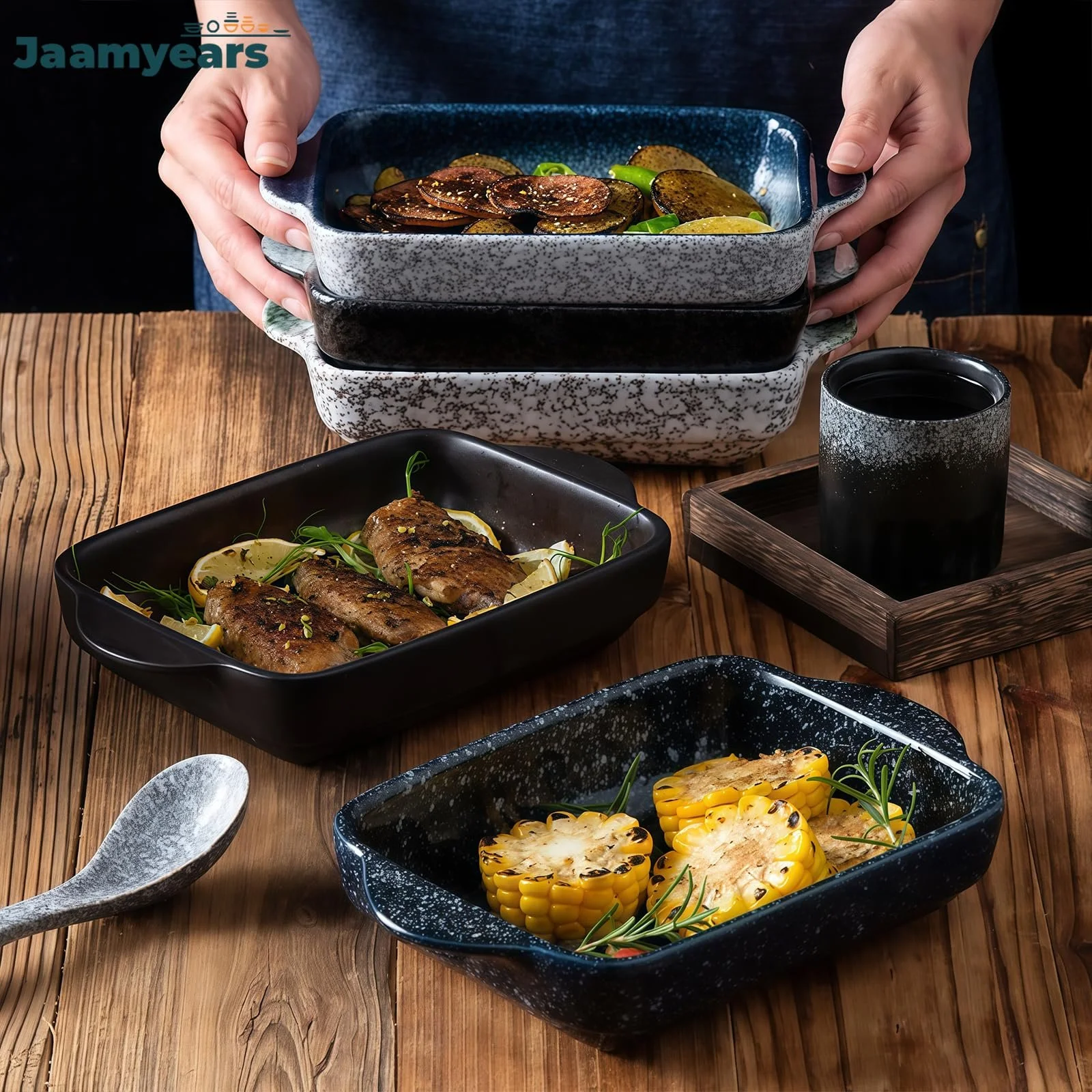 Прямокутна керамічна форма для запікання лазаньї 946 мл термостійка, фото №5