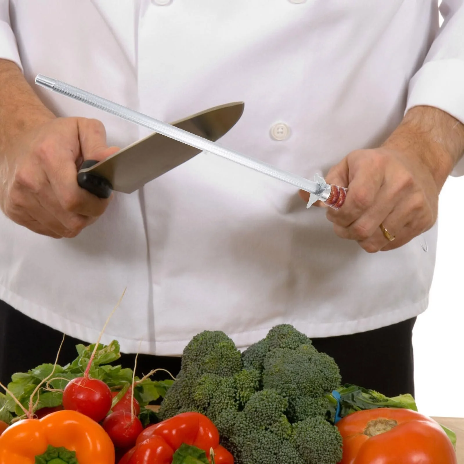 Мусат BESPORTBLE, высокоуглеродистая сталь, деревянная ручка, фото №4