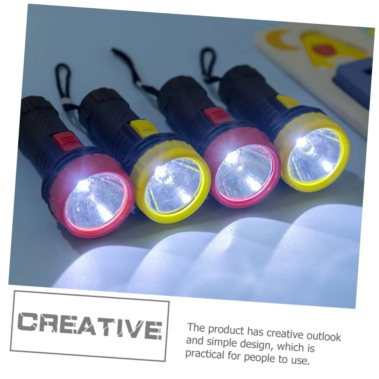 Ліхтарики кишенькові HOMSFOU, 6 шт, пластикові, маленькі зі шнурками, фото №5