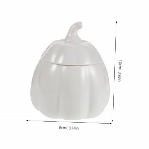 Горщик для запікання Mobestech Ceramic Pumpkin Bowl керамічний з кришкою Білий synthetic.ua - Фото 1
