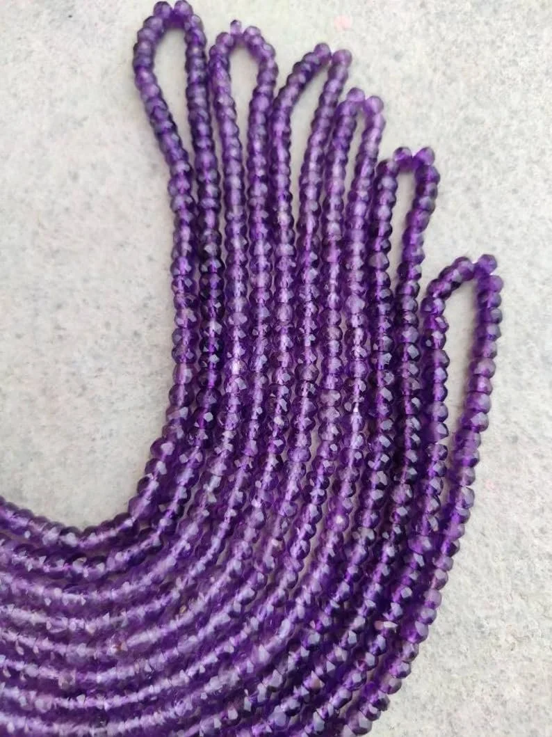 Бусины Аметист Круглый Граненый 3.5-4 мм, фото №3