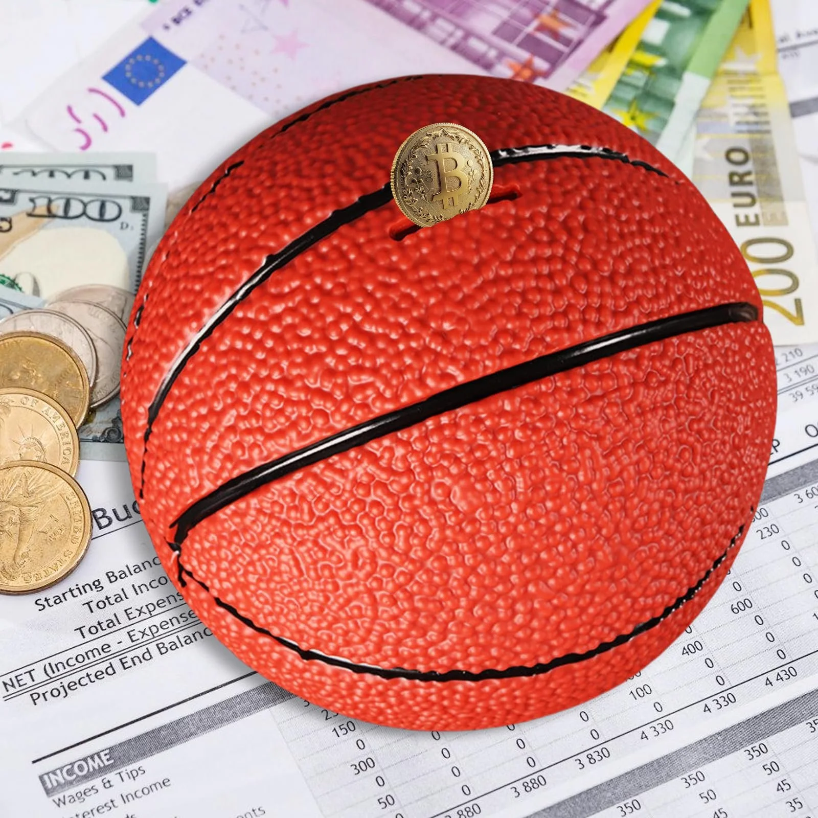Скарбничка Basketball 19 см баскетбольний м'яч Creative Piggy Bank, фото №3