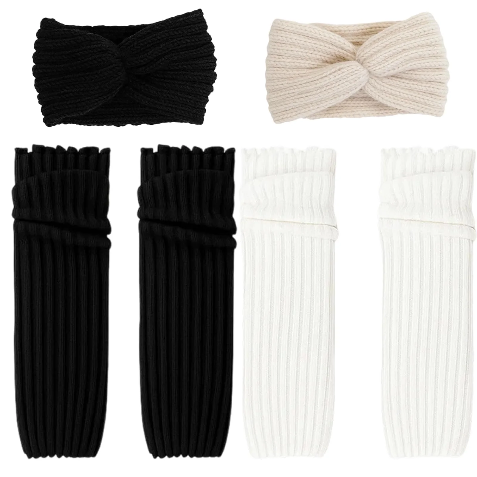 Зимова пов'язка на голову Чорно-білий, фото №1