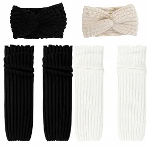 Зимняя повязка на голову Черно-белый - Фото 1