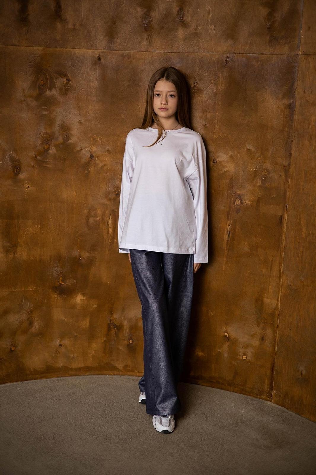 Трендові блискучі джинси з напиленням - сині та темно-сині від 140 до 164 см, фото №6