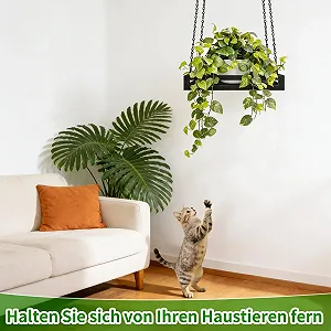 Подвесное кашпо Металл 40 см Черное synthetic.ua - Фото 1