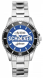 Часы KIESENBERG Мужские Schalker Fan Football Sport Аналоговые Кварцевые Металлический Ремешок - Фото 1