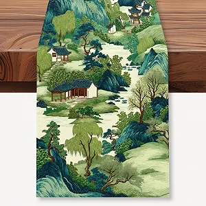 Купити Ранер для столу WADORN Chinoiserie Vintage Mountain Autumn 33 x 183 см - Фото 1 Ранер для столу WADORN Chinoiserie Vintage Mountain Autumn 33 x 183 см - Фото 1
