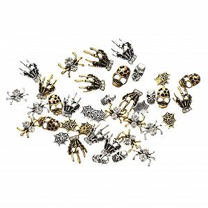 Металлические аксессуары для ногтей на Хэллоуин Паук Наклейки для ногтей Украшения для ногтей Подвески для ногтей для женских ногтей Драгоценные камни для ногтей, 32 шт - Фото 1