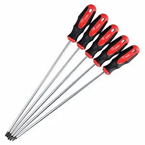 Набір викруток Torx довгих 5 предметів 410 x 6 мм Червоний/Чорний - Фото 1
