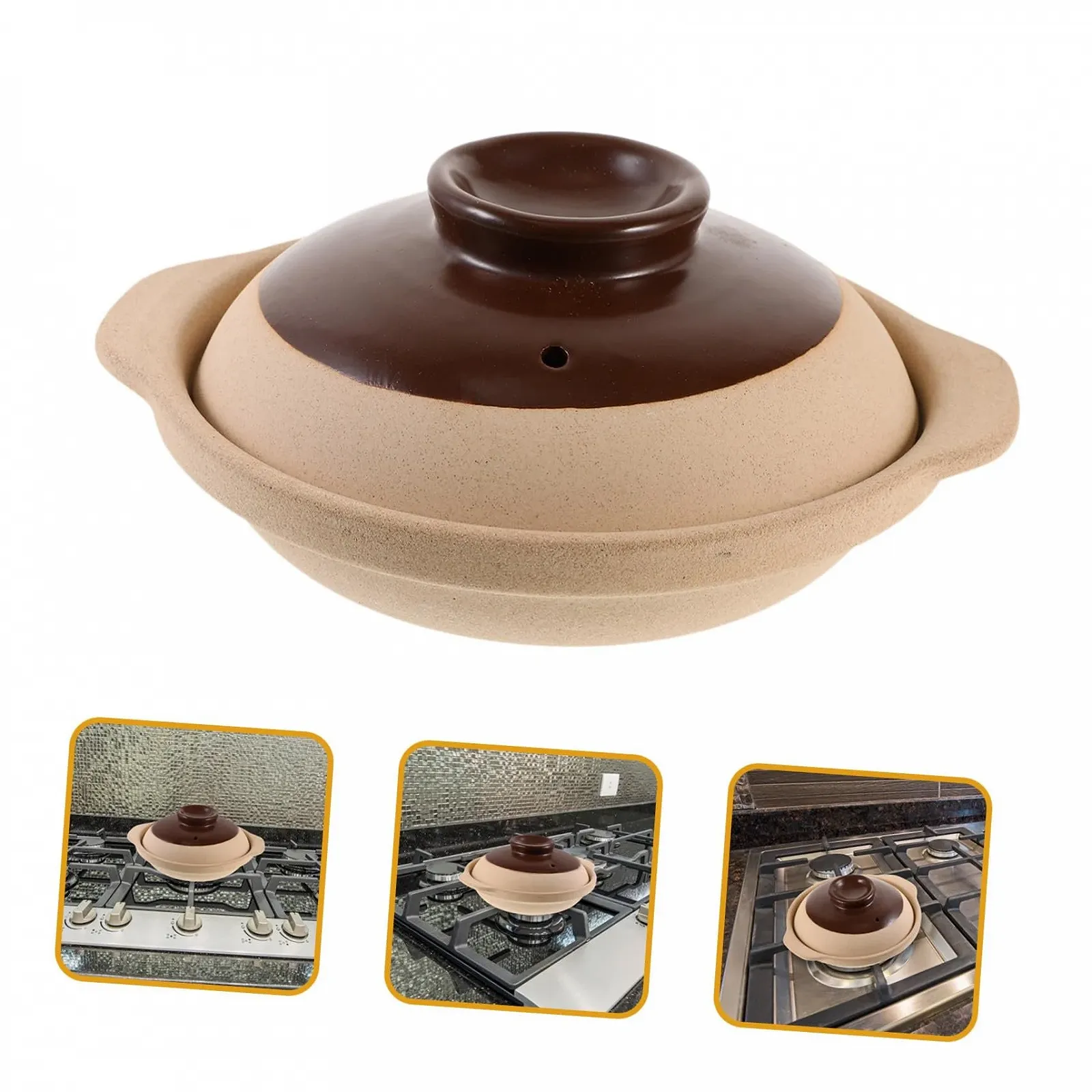 Керамическая кастрюля VICASKY с крышкой маленькая для газовых плит, фото №2 Керамическая кастрюля VICASKY с крышкой маленькая для газовых плит, фото №2