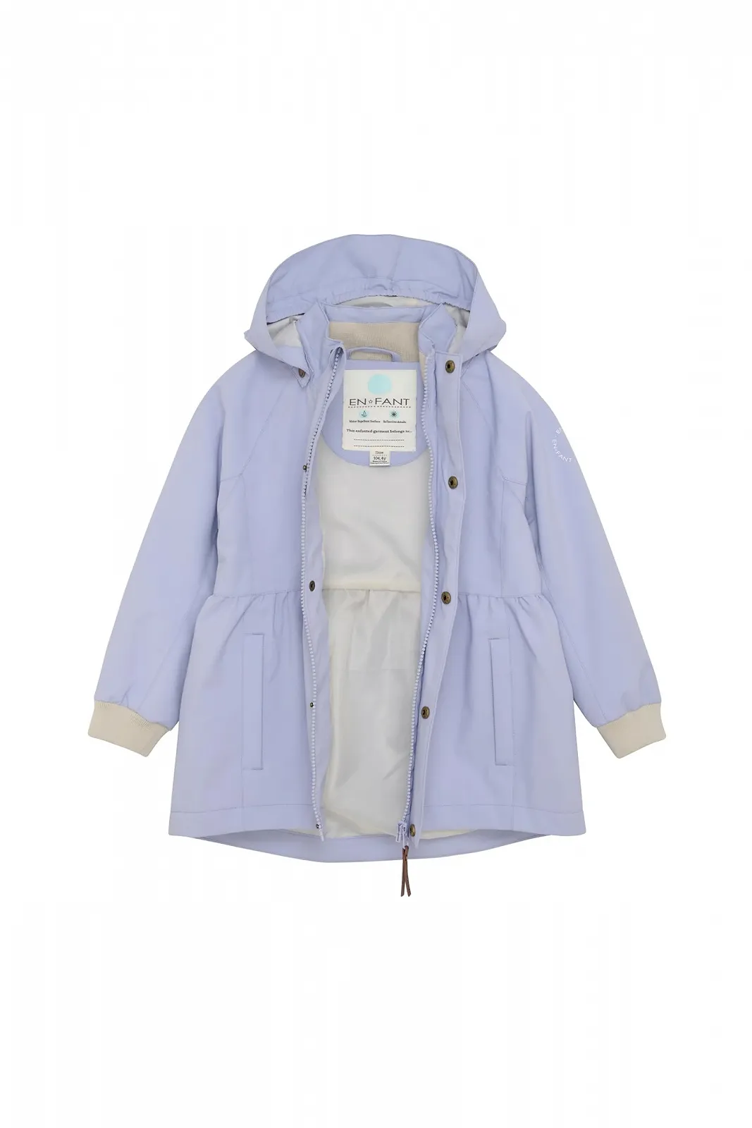 Детская куртка-ветровка для девочек EN FANT ENJacket с отстегивающимся капюшоном, карманами на кнопках, стандартного кроя, фото №3