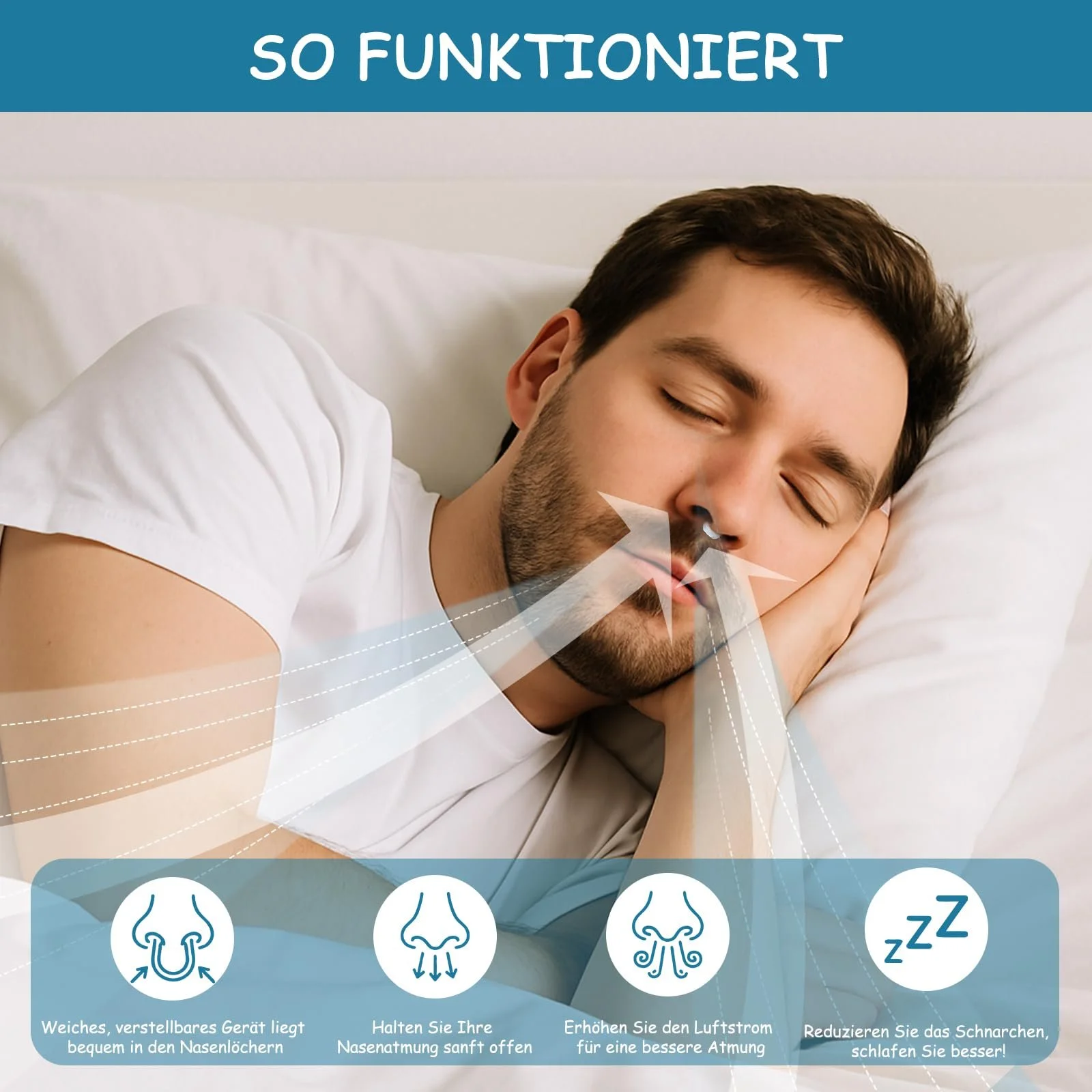 Клипса против храпа Многократная для улучшения сна и облегчения дыхания, фото №4