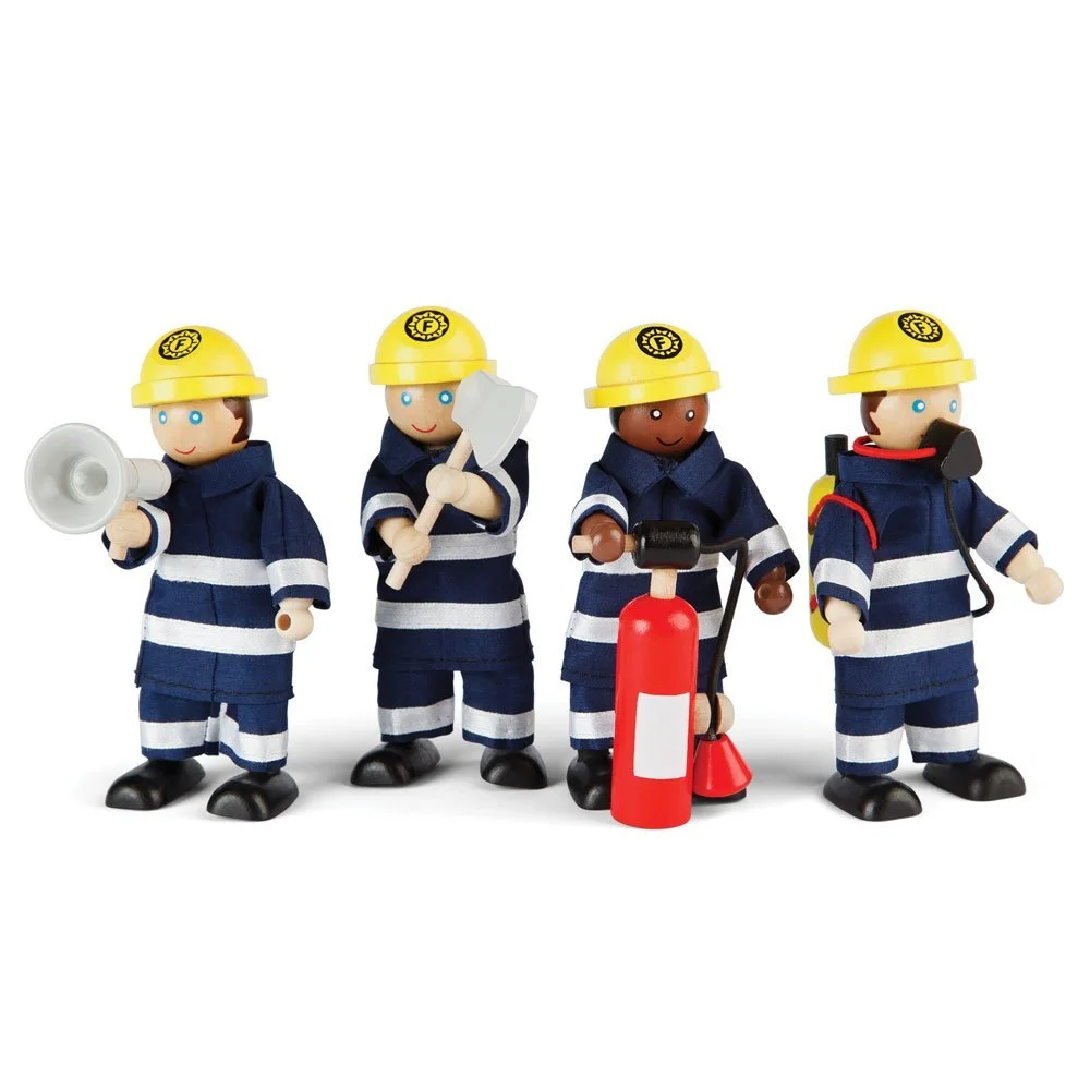 Набор Tidlo Wooden Firefighter Figures с аксессуарами, фото №1 Набор Tidlo Wooden Firefighter Figures с аксессуарами, фото №1