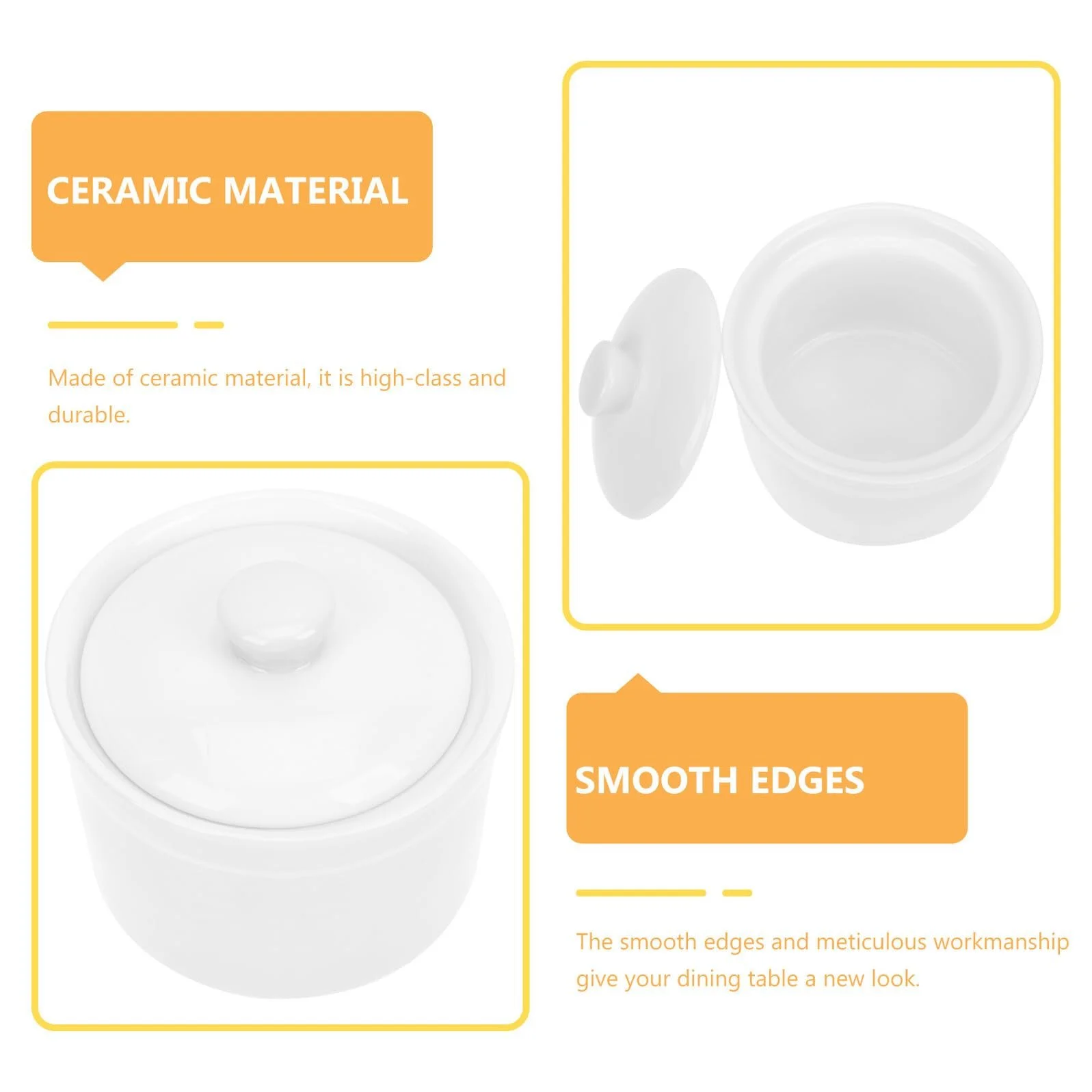 Набір горщиків DECHOUS Set of 2 Керамічні з кришкою Термостійкі Маленькі чаші Матові Легкі, фото №9