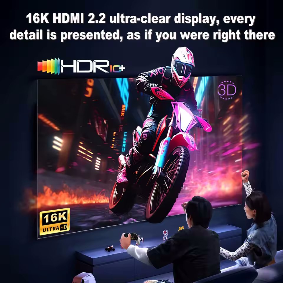 Кабель FDBRO HDMI v2.2 16K/60Hz 8K/240Hz 1 метр Grey Ultra High Speed HDR, фото №4