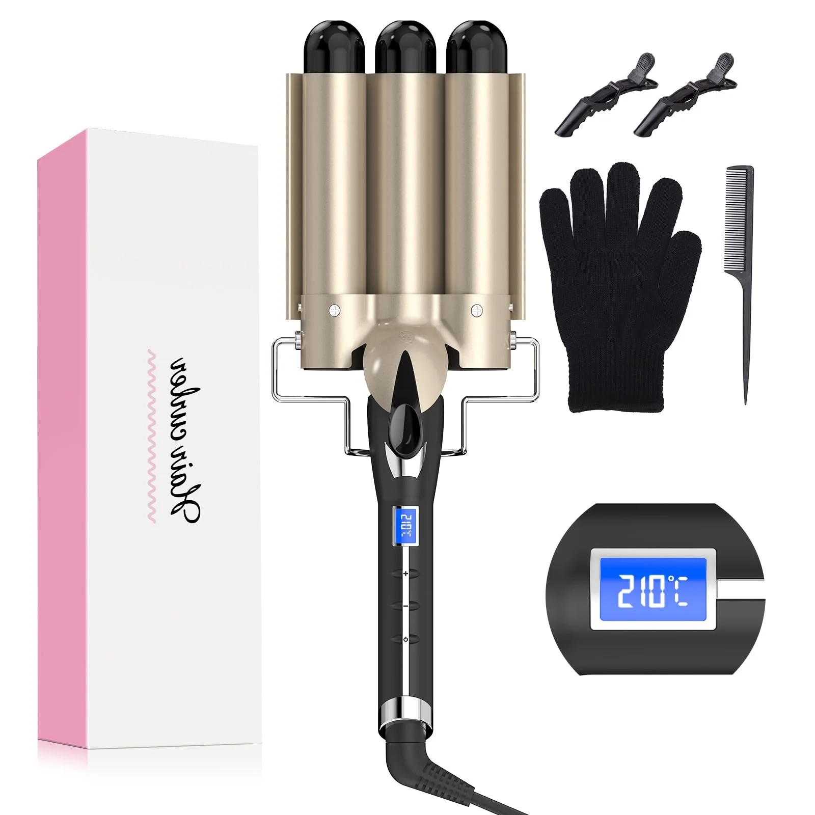 Плойка для волос AIMERVO Waver 32 мм 14 уровней температуры 80-210°C Керамическое покрытие, фото №1 Плойка для волос AIMERVO Waver 32 мм 14 уровней температуры 80-210°C Керамическое покрытие, фото №1