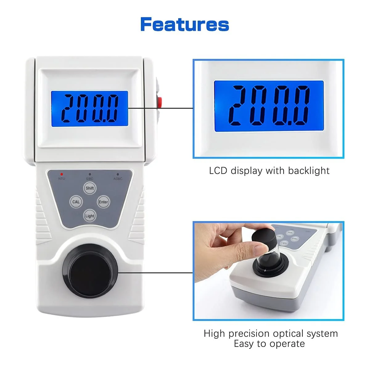 Турбидиметр BriSunshine ‎CH057Q 0-200 NTU Белый, фото №7